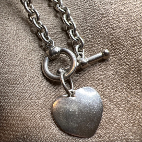 Vtg Joseph Esposito espo sig 925 sterling silver Rolo cable chain heart necklace - Picture 10 of 11